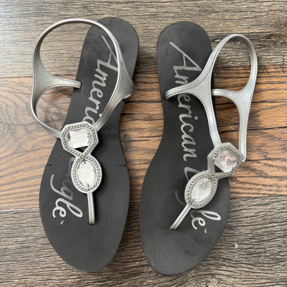 American Eagle Silver Sandals – Size 11W